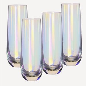 Epare Iridescent Champagne Flutes NWOT